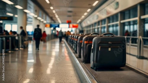 Wallpaper Mural  Luggage on a Conveyor Belt at an Airport Torontodigital.ca