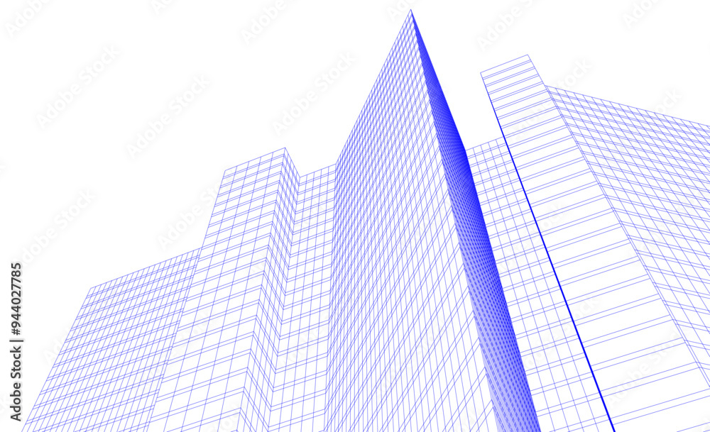 Fototapeta premium Architecture building vector 3d illustration on white background