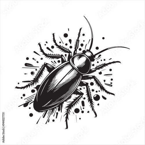 A Cockroach Vector Art Illustration