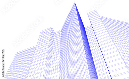 Architecture building vector 3d illustration on white background