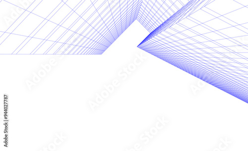 Architecture building vector 3d illustration on white background