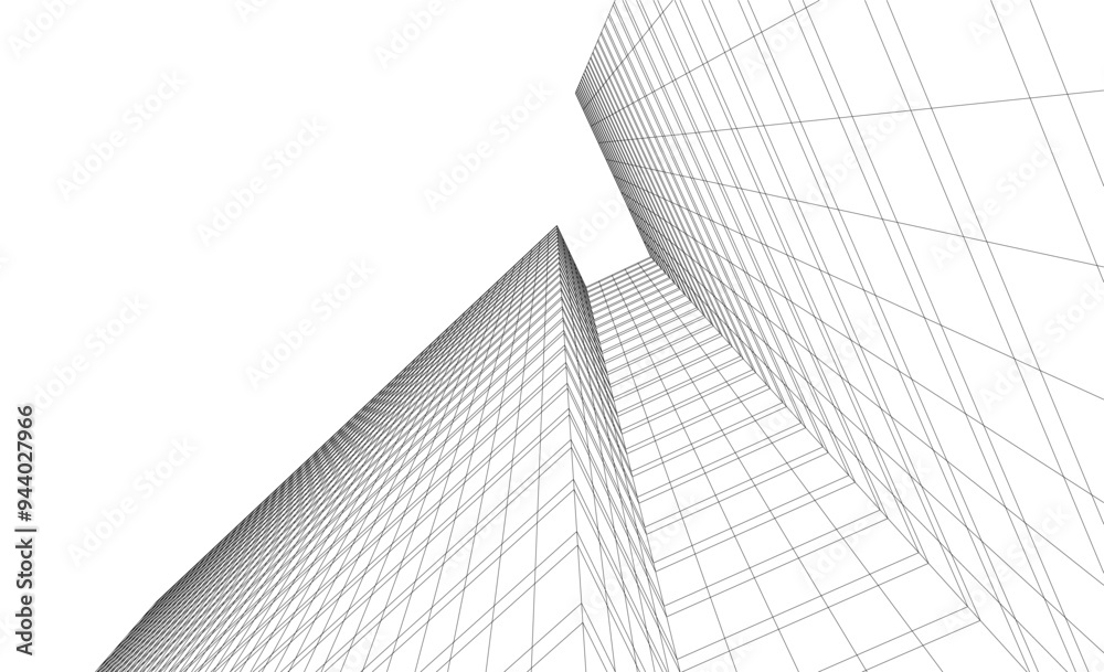 Architecture building vector 3d illustration on white background Architecture building vector 3d illustration on white background
