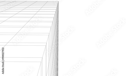 Architecture building vector 3d illustration on white background