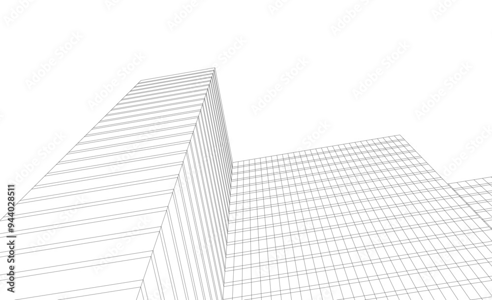 Architecture building vector 3d illustration on white background Architecture building vector 3d illustration on white background