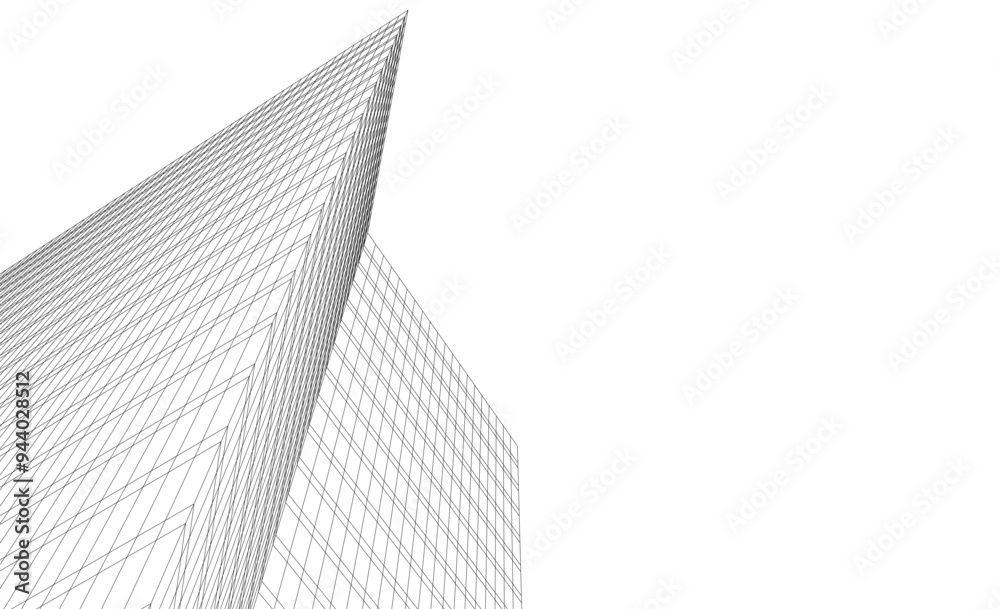Architecture building vector 3d illustration on white background Architecture building vector 3d illustration on white background