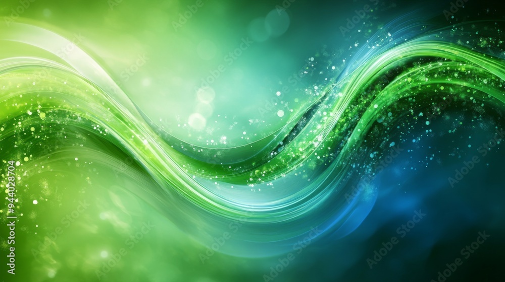 Abstract Green and Blue Waves Background Abstract Green and Blue Waves Background