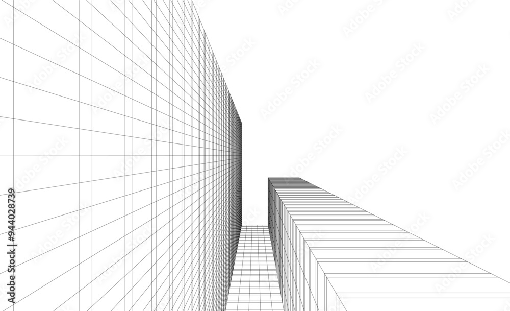 Architecture building vector 3d illustration on white background Architecture building vector 3d illustration on white background