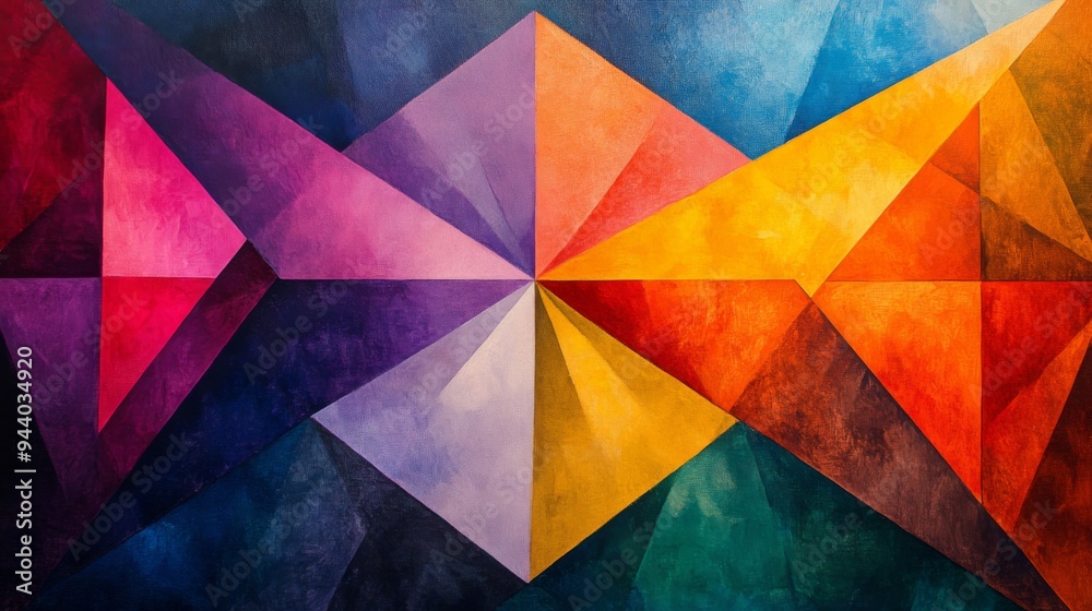 Abstract Geometric Colorful Painting