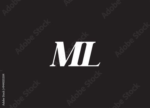 ML letter logo design and initial logo design