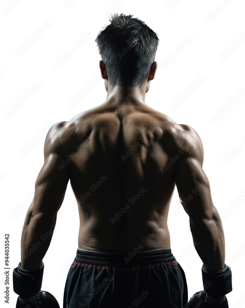 Fototapeta premium PNG Muay Thai class adult back determination.