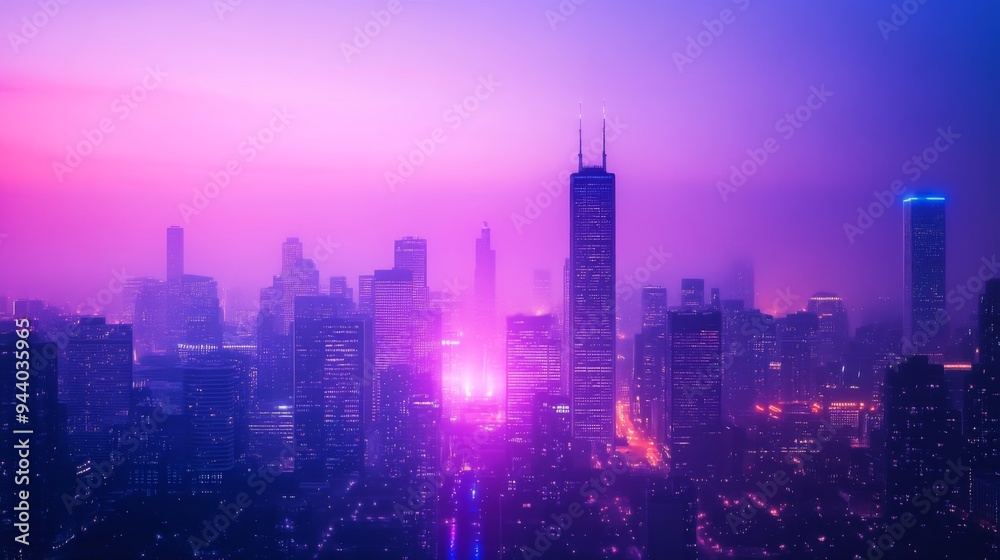 Cityscape in Purple Haze