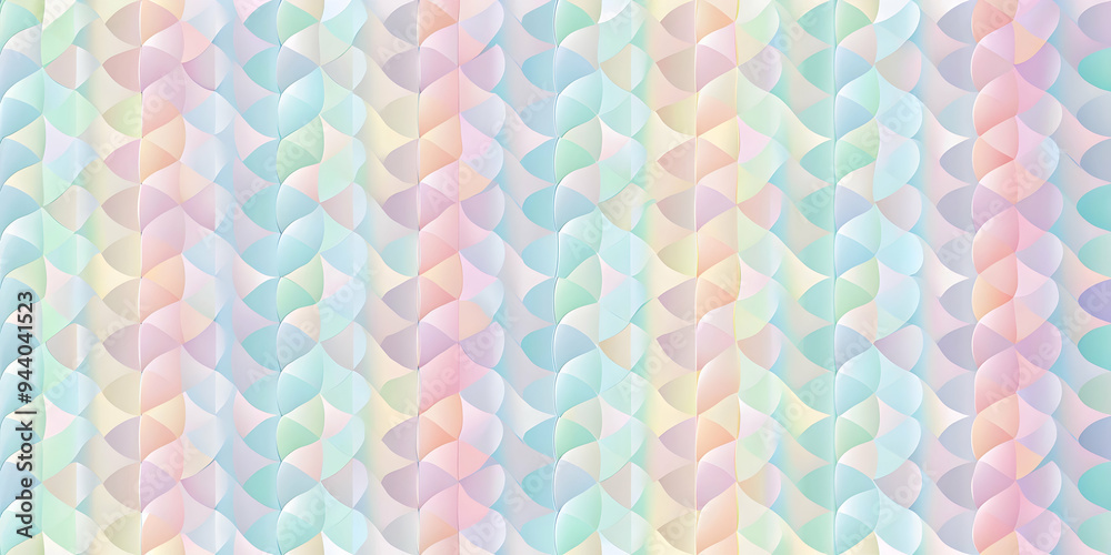 Pastel Dream Weave: A mesmerizing tapestry of soft pastel hues intertwines in a captivating geometric pattern, perfect for ethereal and playful design projects. 