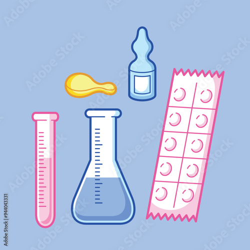 Health care and Medical Stuffs used by Doctor and Nurse to heal and cure sickness and illness of patients in Hospital. 