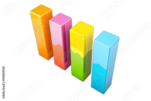 Colorful bar chart representing data analysis, growth, and performance metrics in a vibrant and dynamic style.