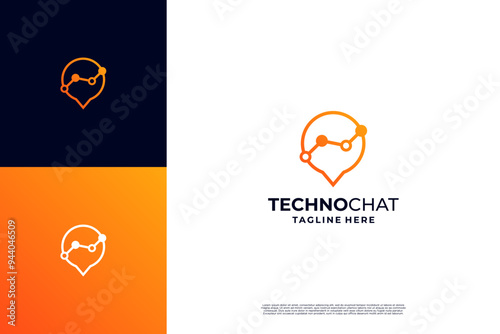 Free Download Chat connect logo design with statistic combination - GFXLoad