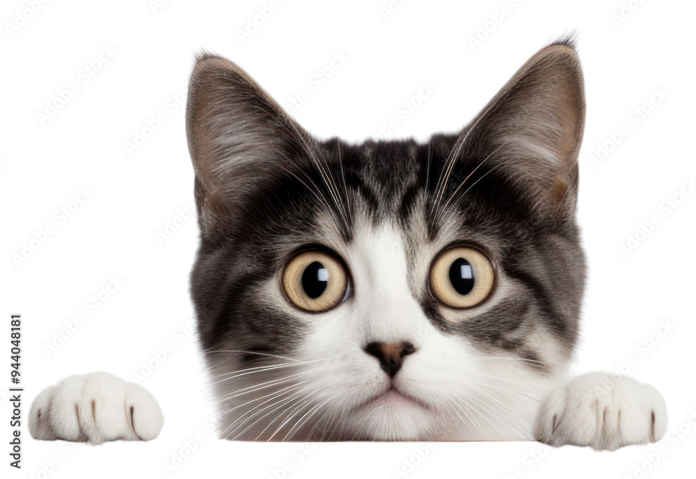 PNG Curious cat peeking over edge