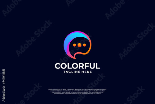 Colorful chat logo design inspiration