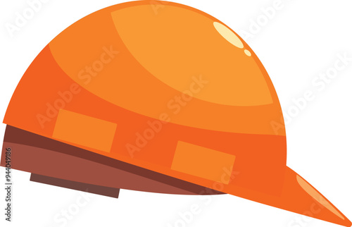 Orange construction helmet providing safety for workers on the working site