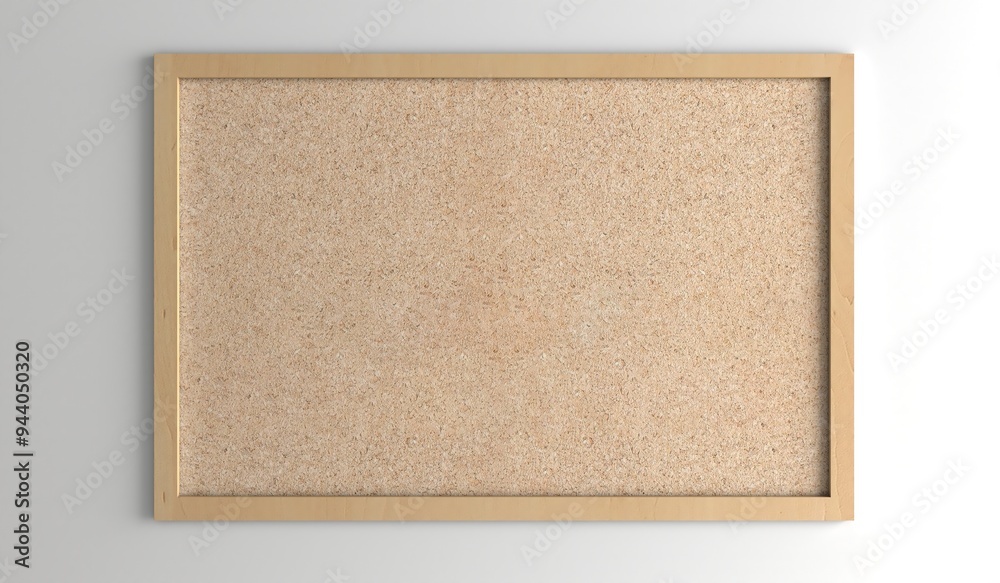 Fototapeta premium Cork board. Corkboard, blank pin board with brown grain texture for school or office announcement. Noticeboard with cork texture in square and rectangular wooden frame.