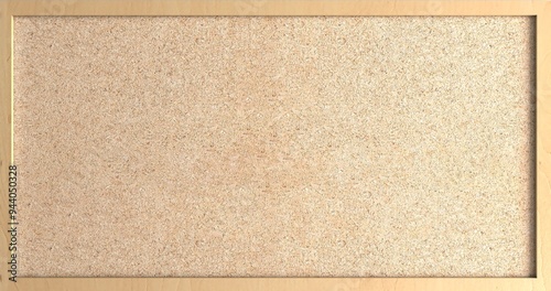 Brown cork board, note pinboard with unpainted natural wooden frame isolated on white background	
