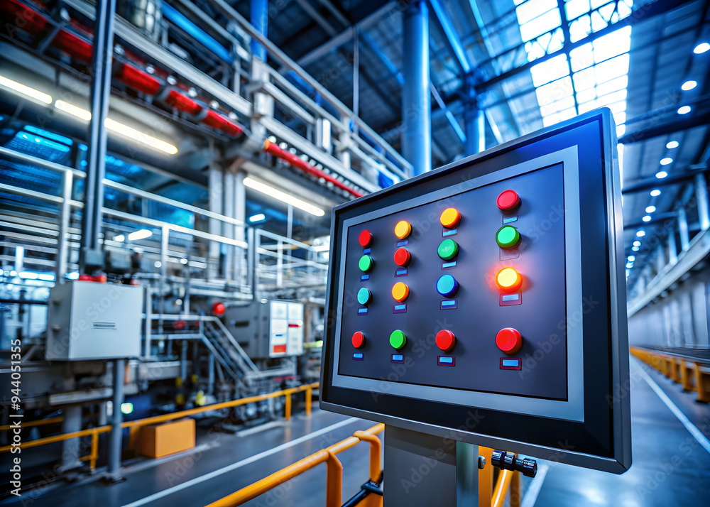 Automated Assembly: A symphony of robotic arms working in unison on a modern production line, showcasing the precision and efficiency of Industry 4.0. 