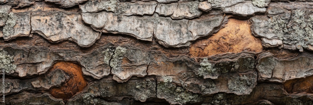 Close up view rugged texture of tree bark, ideal for nature themed design projects and backgrounds Close up view rugged texture of tree bark, ideal for nature themed design projects and backgrounds