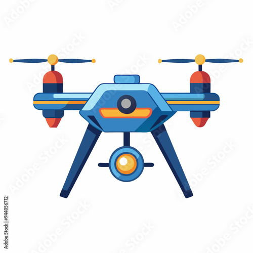 Blue and Yellow Drone with a Camera