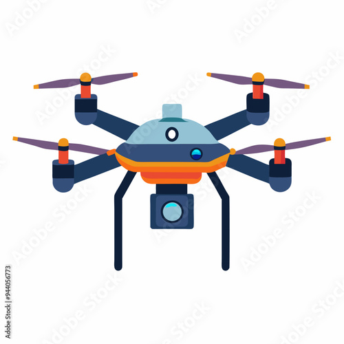 Drone with four propellers and a camera