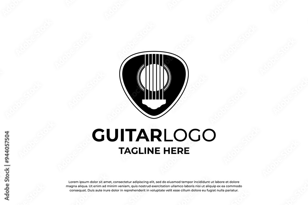 Obraz premium Simple Guitar Logo Design Inspiration