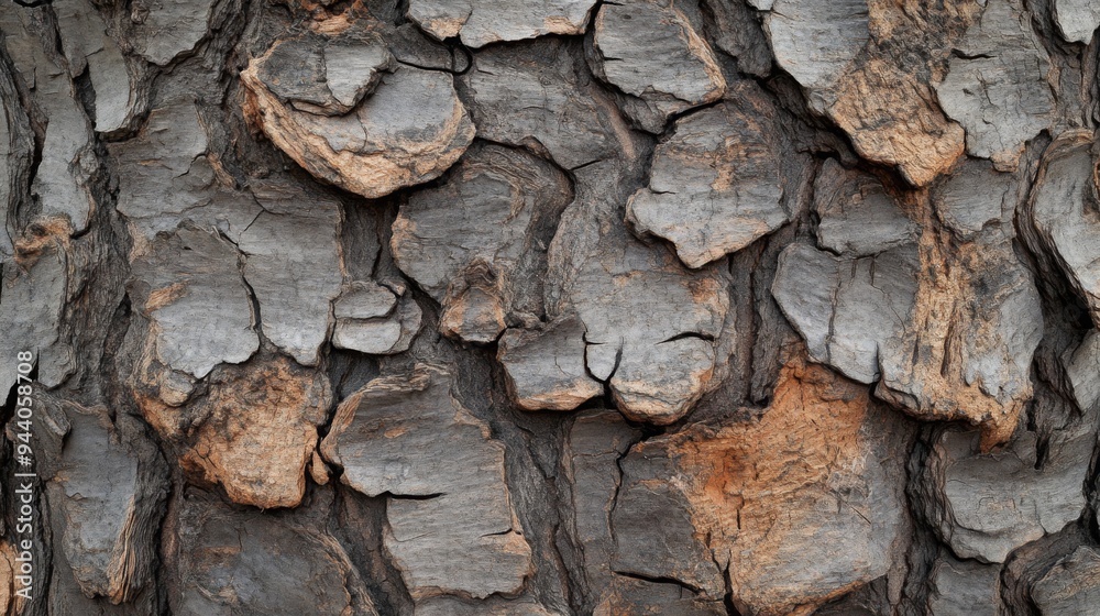 Close up view rugged texture of tree bark, ideal for nature themed design projects and backgrounds Close up view rugged texture of tree bark, ideal for nature themed design projects and backgrounds