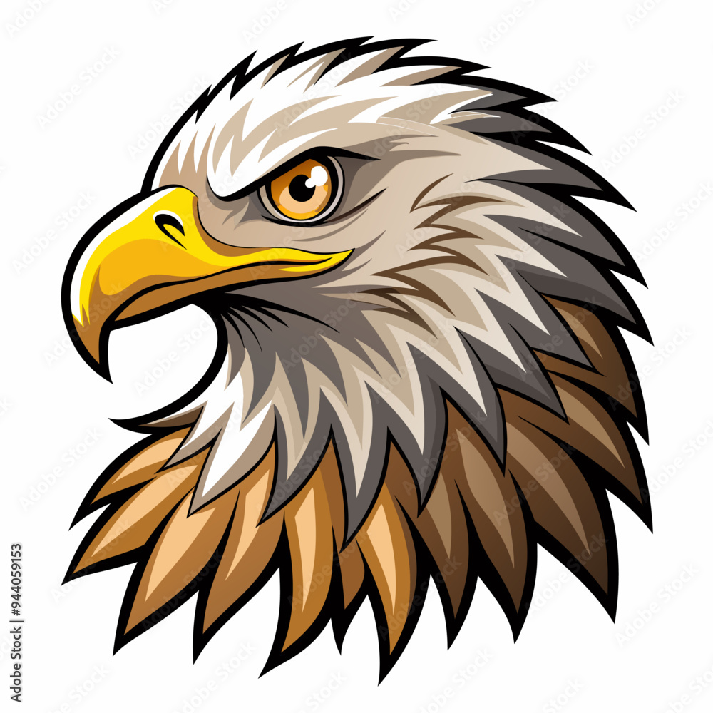 Fototapeta premium Close-up of a Bald Eagle's Head with a Sharp Gaze