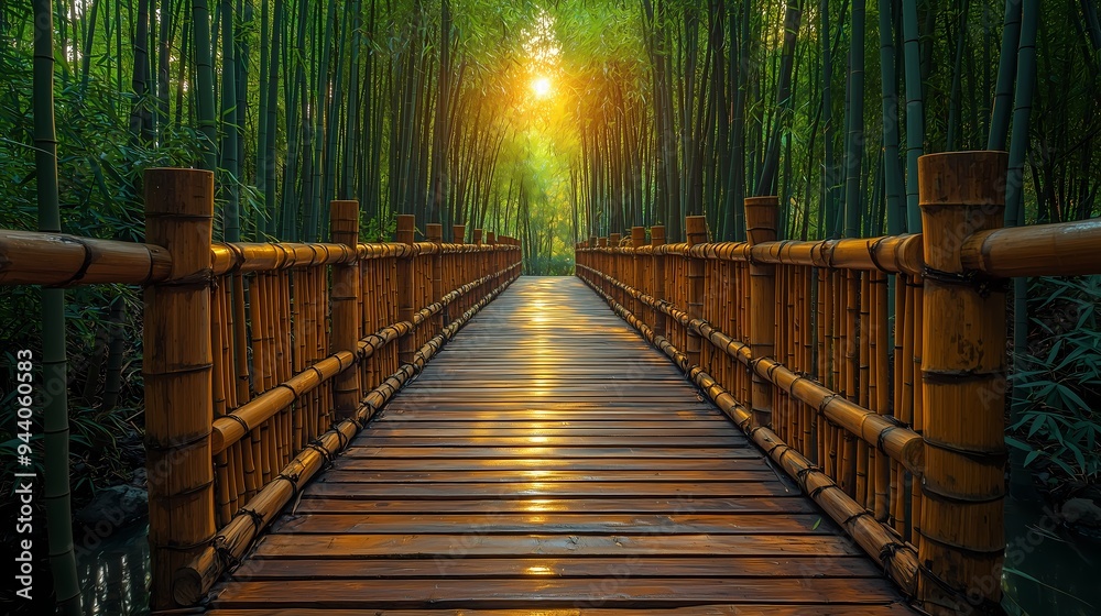 Obraz premium Bamboo Forest Path.