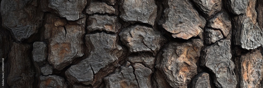 Close up view rugged texture of tree bark, ideal for nature themed design projects and backgrounds Close up view rugged texture of tree bark, ideal for nature themed design projects and backgrounds