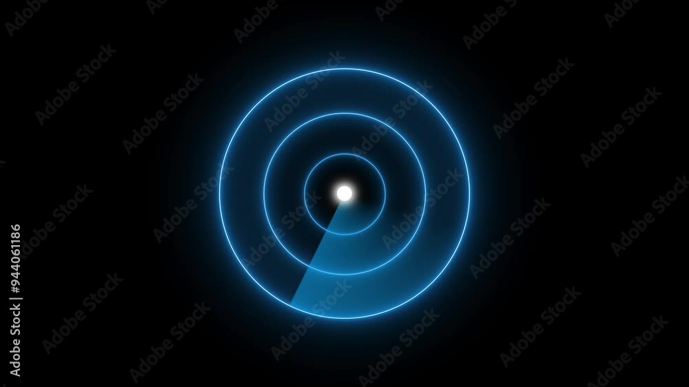 Digital Motion Graphic Searching Sonar Radar Screen Technology. Futuristic HUD Detection Radar Screen Display Concept Background.