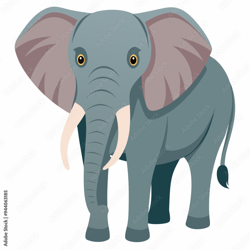 Obraz premium A Gray Elephant with Large Ears and Tusks