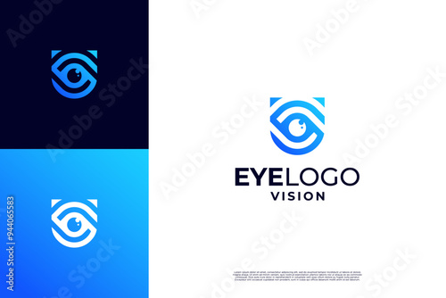 Eye shield logo design. Data defender logo.
