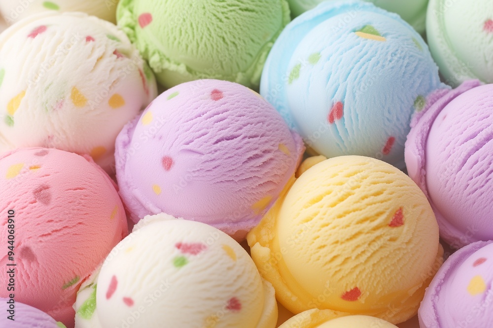 Colorful Scoop Ice Cream Background Concept Colorful Scoop Ice Cream Background Concept