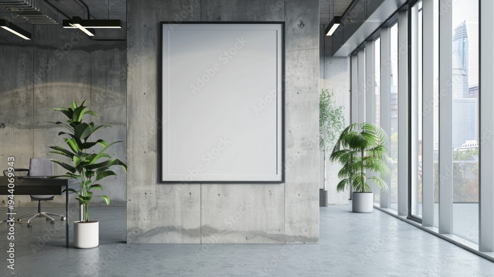 Blank Canvas in a Modern Office Space Blank Canvas in a Modern Office Space