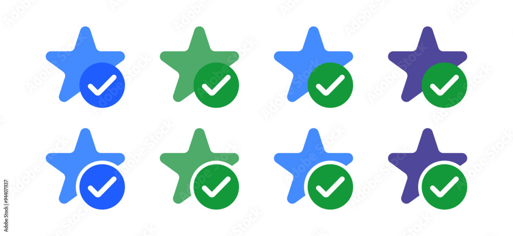 blue green check mark icons, check mark icon, verified badge icon tick ...