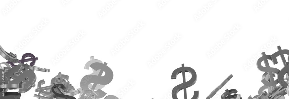 Dollar Signs Raining over Transparent Background Dollar Signs Raining over Transparent Background