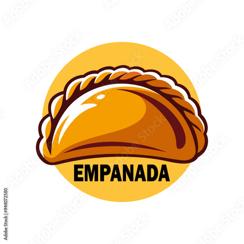 Empanada logo vector illustration template in circle