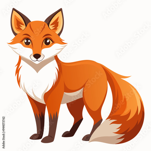 A Cartoon Illustration of a Friendly Orange Fox