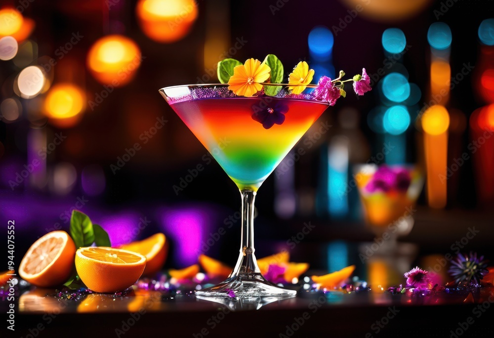 vibrant trendy martini glass showcasing eye catching colorful drinks unique garnishes stylish presentation, cocktail, beverage, party, refreshment, alcohol vibrant trendy martini glass showcasing eye catching colorful drinks unique garnishes stylish presentation, cocktail, beverage, party, refreshment, alcohol