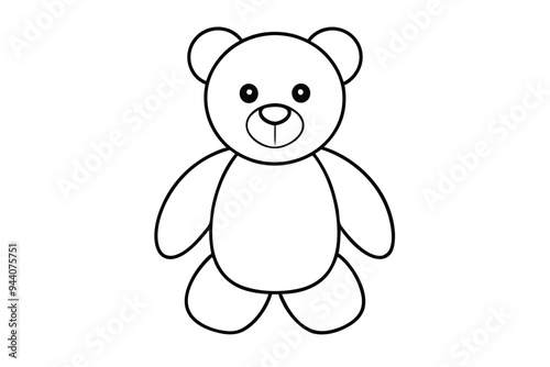A Teddy bear line art vector illustration