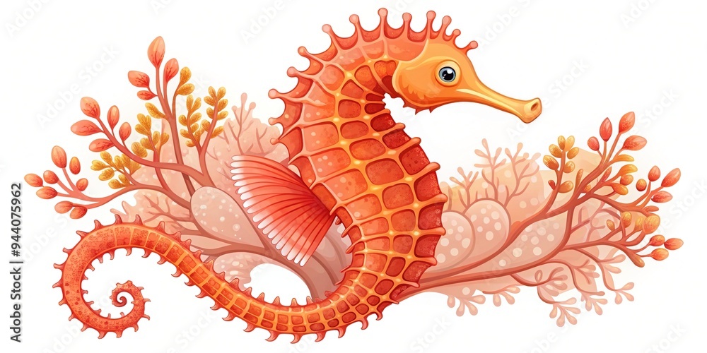 Coral Seahorse Icon Coral Seahorse Icon