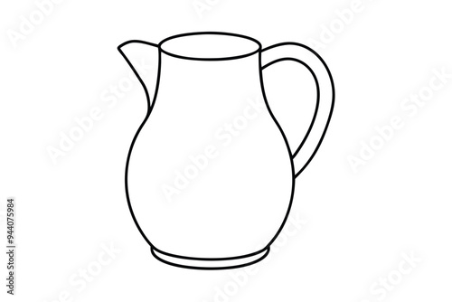 A water Pitcher line art vector illustration