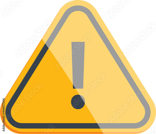Yellow triangle warning sign showing danger alert with a black exclamation mark