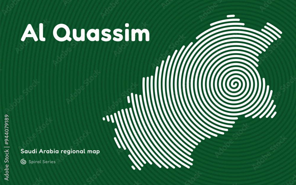 Creative Map of Al Quassin in a Circle Spiral Pattern. Saudi Arabia regional map Creative Map of Al Quassin in a Circle Spiral Pattern. Saudi Arabia regional map