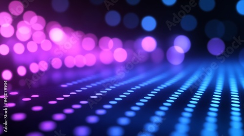 Abstract Blue and Pink Bokeh Lights on Dark Background, Bokeh, Abstract, Background