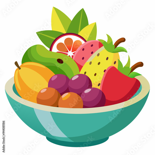 A Colorful Bowl Filled with Fresh Fruits